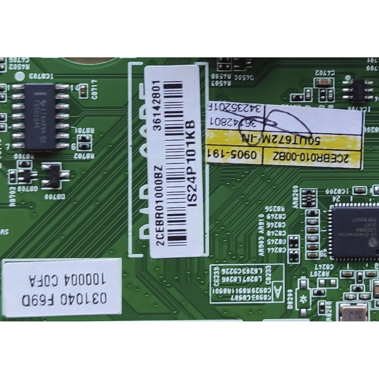 MAIN PARA TV LG / NUMERO DE PARTE EBR36142801 / EAX69767202(1.0) / 34235201 / IS24P101KB / 2CEEBR01000BZ / MODELO 50UT672M0UB.SUSJLJM	 - Imagen 2